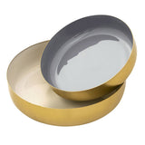 Bol décoratif, lot de 2, rond, ø 22/18 cm Bol à collation Glam, métal de haute qualité, or et émail à l'intérieur