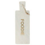 Planche à découper J-Line Foodie Marble - vue de face avec design élégant en blanc