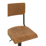 Vue latérale de la chaise de bar J-Line en bois et métal