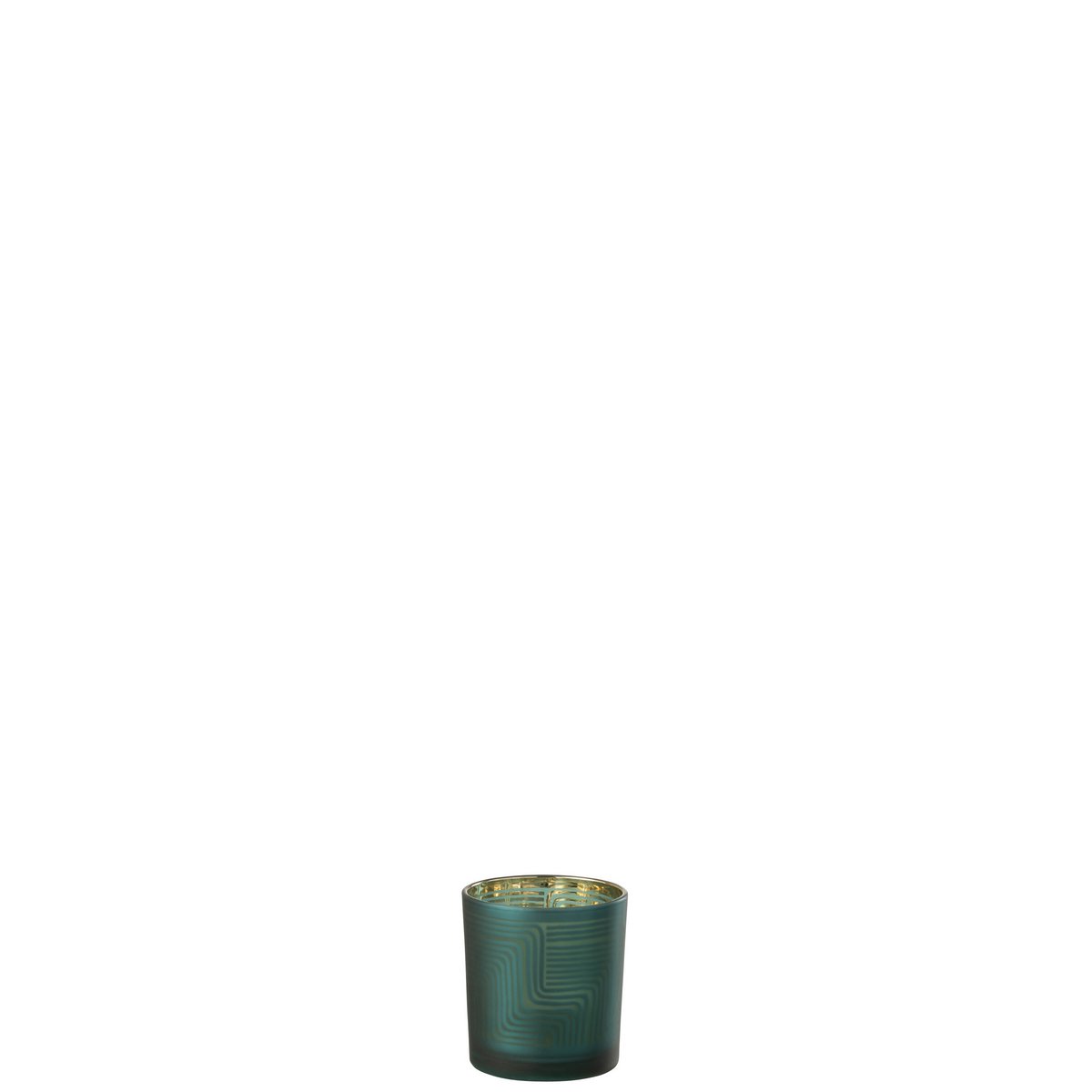 Bougeoir J-Line Zigzag en verre vert, ambiance salon moderne