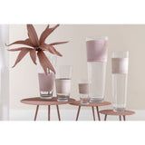 Branche de fleur J-Line rose avec feuilles longues et tête Eva