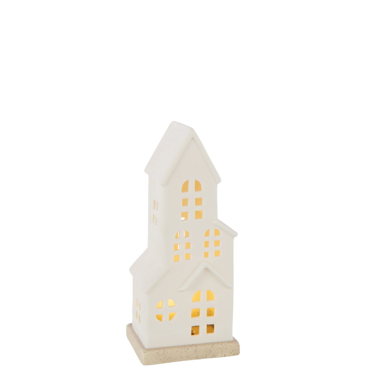 Vase J-Line 4 Fenêtres en céramique blanche avec éclairage LED