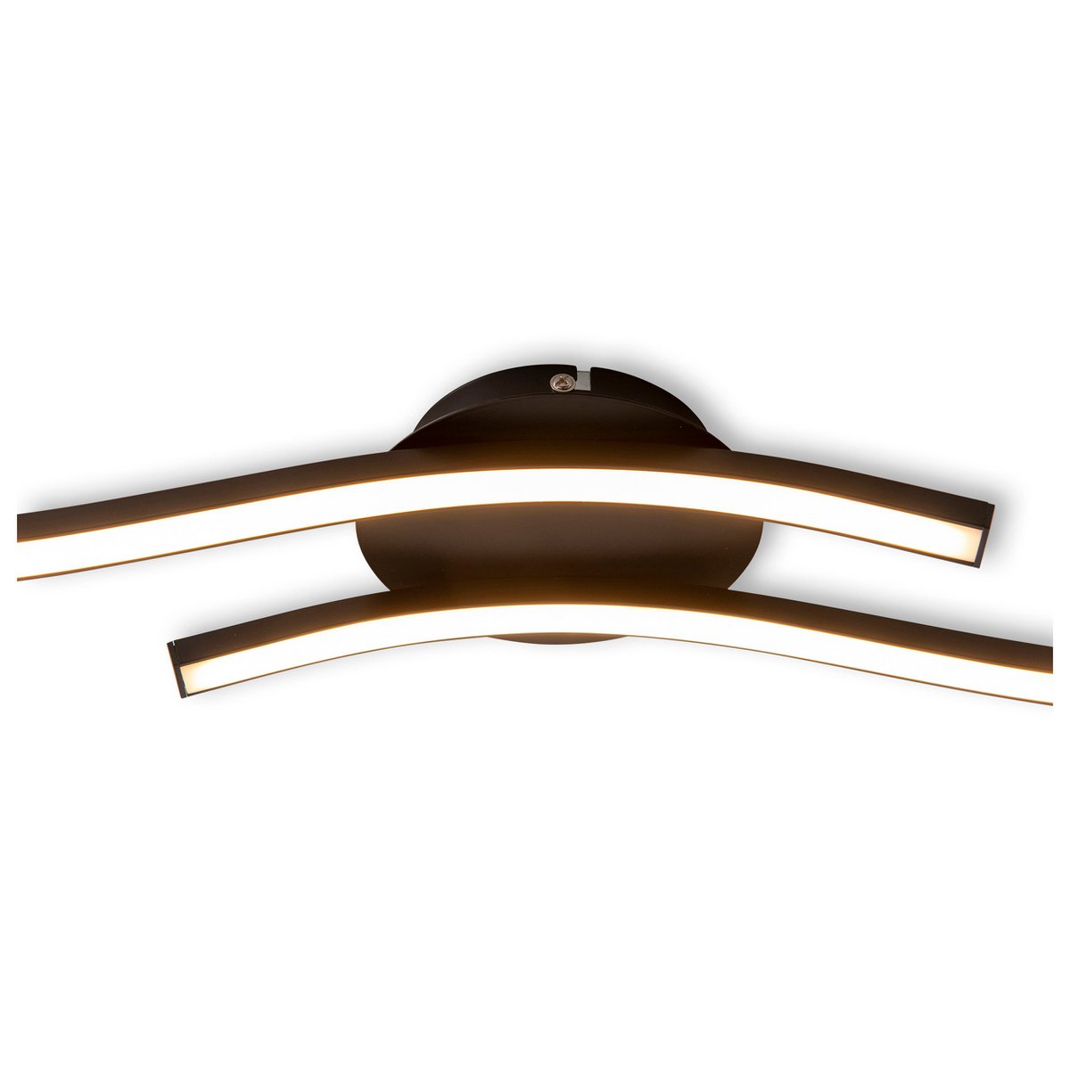 Plafonnier LED Onda en métal noir, vue de face
