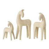 Chevaux modernes en résine beige - lot de 3, vue latérale
