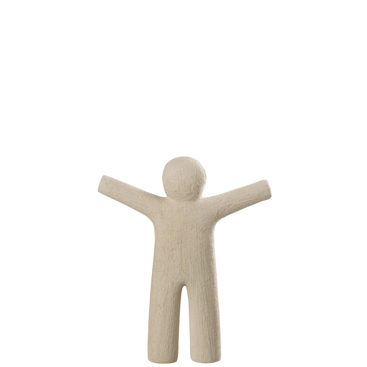 Figurine P'tit Maurice en polyresin beige, finition brute, décor élégant