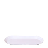 Plat de service ovale en métal blanc Ø30 cm