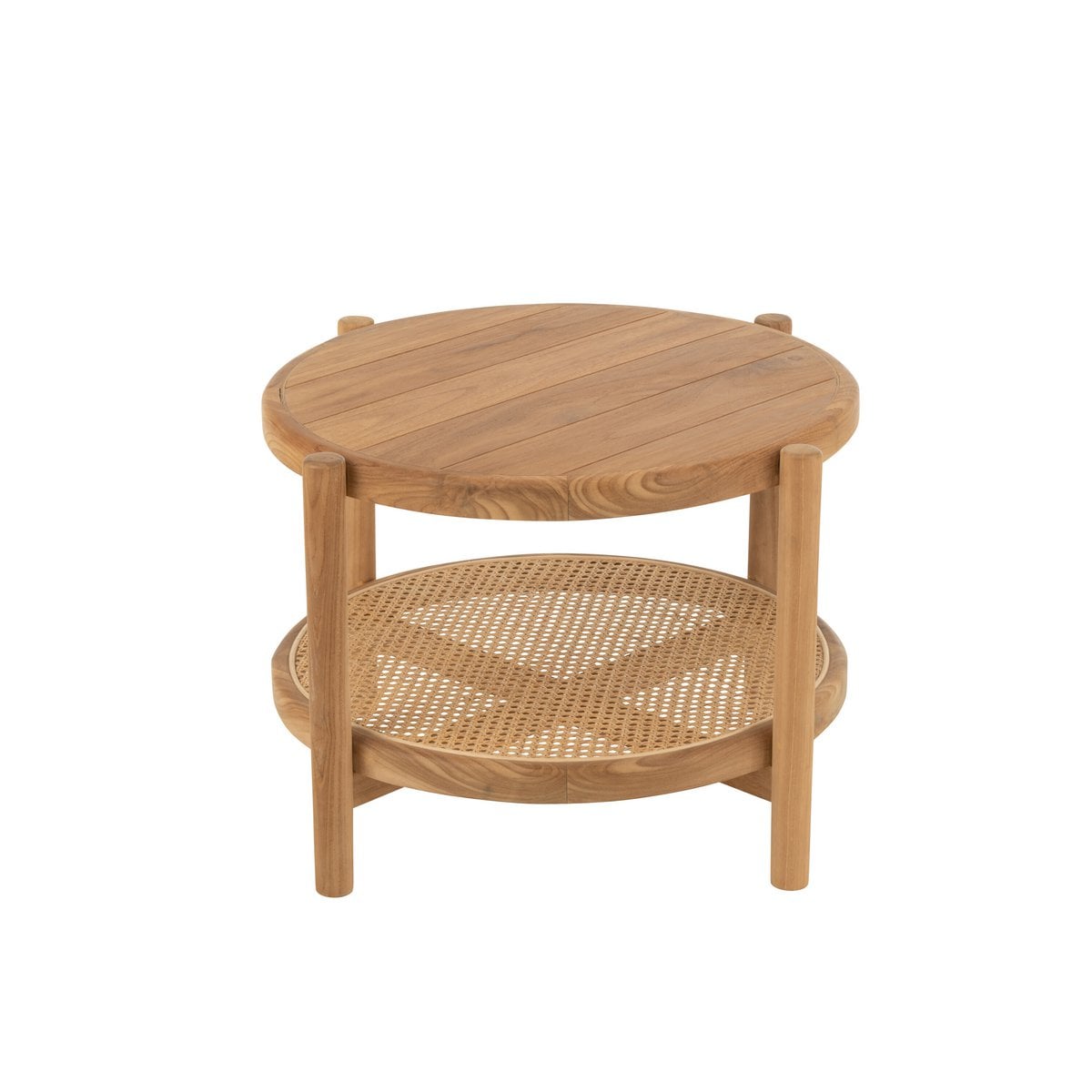 Table d'appoint J-Line en teck naturel, vue de face