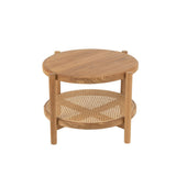 Table d'appoint J-Line en teck naturel, vue de face