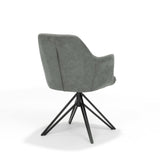 Chaise de bras Calvin Turning Bow Black tissu vert doux