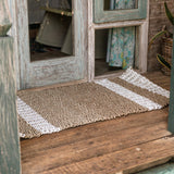 Tapis en jonc de mer 120x60 cm SEWU | Tapis rayé en jonc de mer