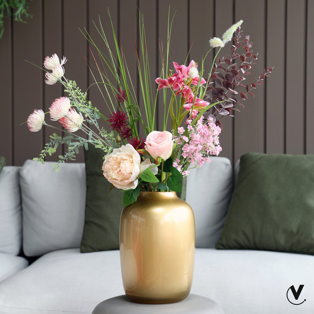 Vase Artic doré en verre