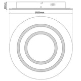 Plafond LED "Mirel" Ø 50 cm, 6 cm de haut, métal et plastique en blancs, LED intégrés, 2400 lm, dimmable, fonction CCT 3000-6500 K, changement de couleur RVB