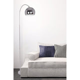 Lampe debout "style", lampadaire classique rétro avec un arc fait de métal de couleur chromée avec une prise E27, 146 cm de haut, idéal pour la salle à manger, le salon et le bureau.