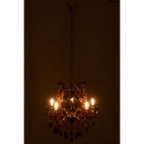Détail de la lampe à suspension J-Line Kand Antique, mettant en valeur le verre marron.