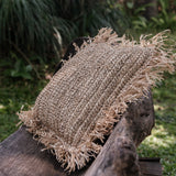 Coussin avec rembourrage | Coussin décoratif | Coussin de Canapé GANDI en Raphia