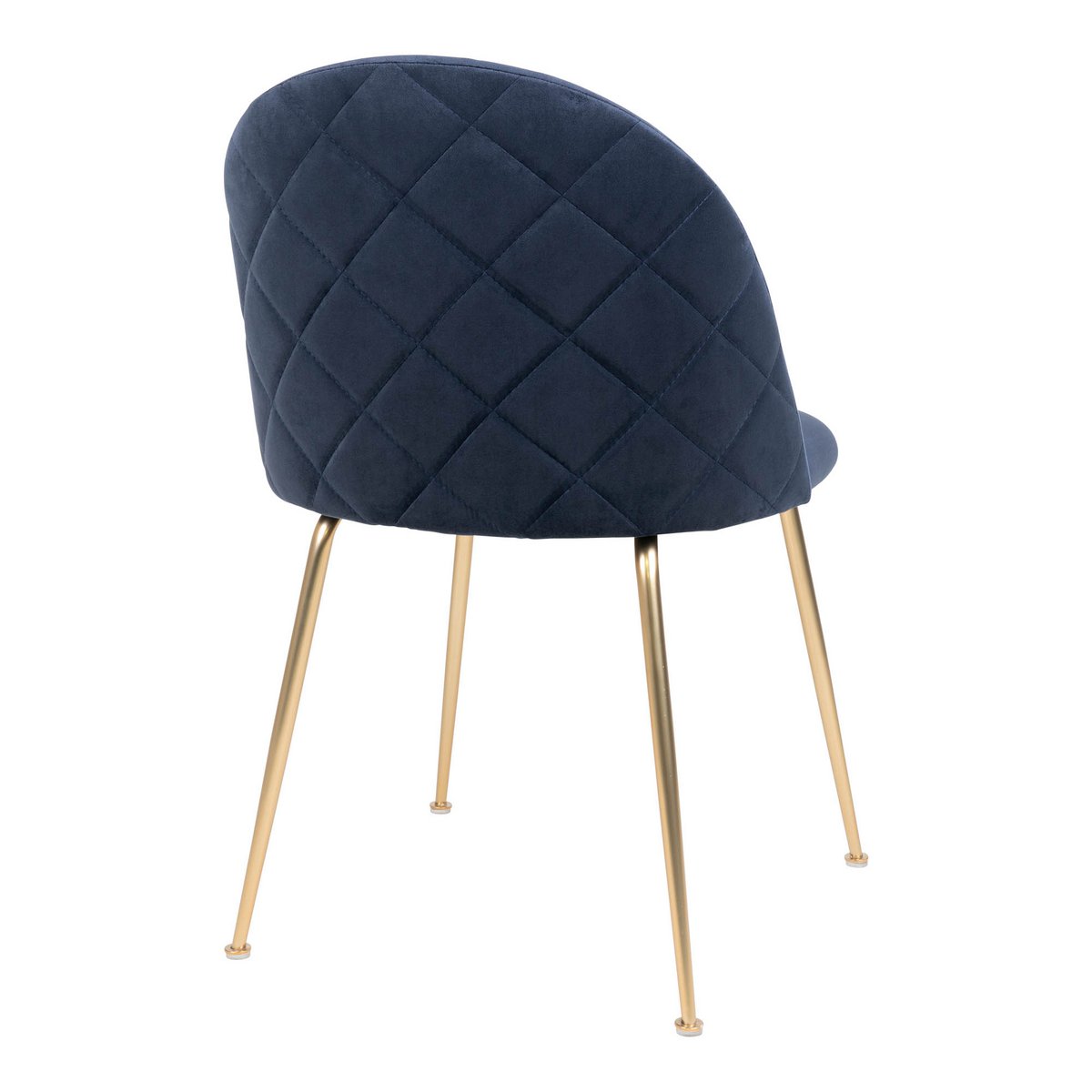 Ensemble de deux chaises Geneve en velours bleu et acier