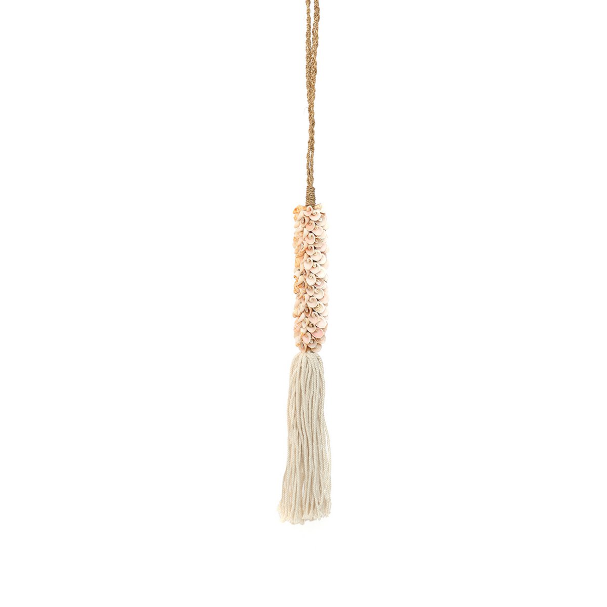 Cintre en coquillage et coton rose, vue de face
