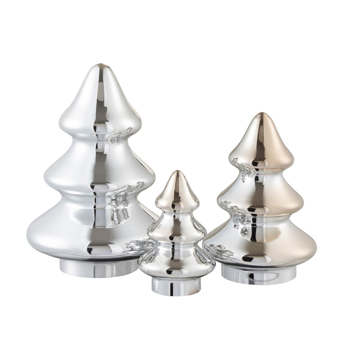 Sapin de Noël J-Line en verre argenté, détail de la finition brillante