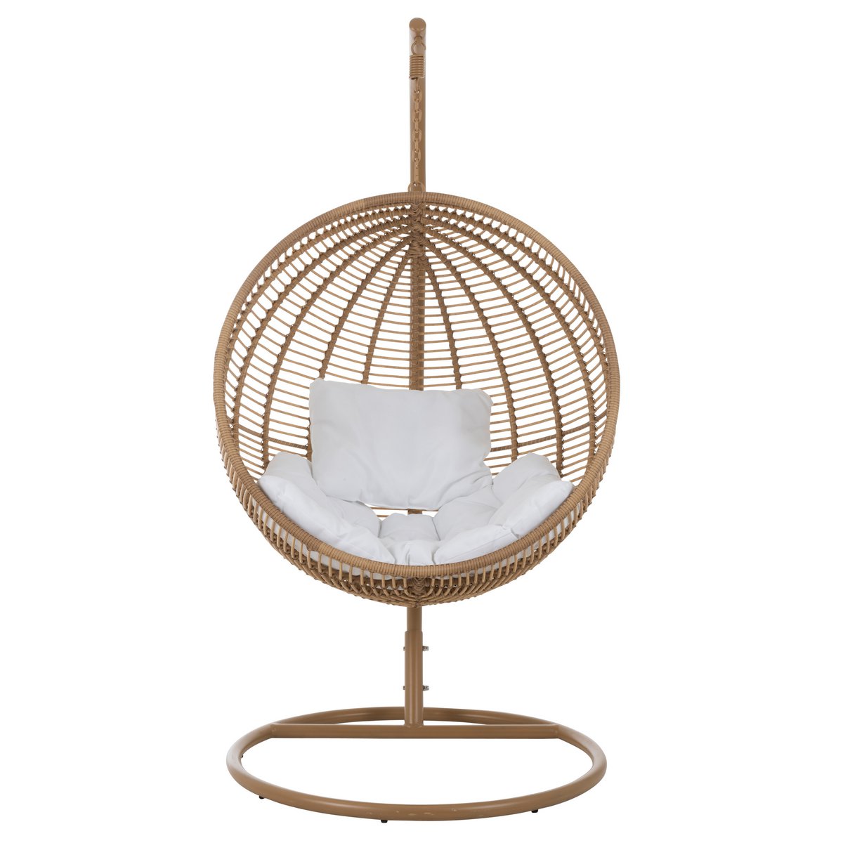 Chaise suspendue J-Line Ronde en acier naturel vue de face