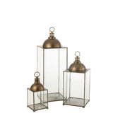 Lanterne J-Line Hagrid - verre/fer - bronze - grande