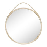 Miroir Malo en rotin naturel, diamètre 50 cm, style bohème