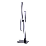 Lampe à table à LED "Onda", lampe de table en métal et en plastique en noir, avec des LED fermement construites, éclairage pour le salon, le bureau ou le chevet Tableau 44 cm de haut