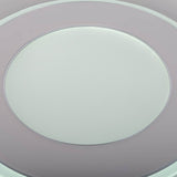 Plafond LED "DOIRA" Ø 50,5 cm, 7,5 cm de haut, métal et plastique en argent et blanc, LED intégrés, 3600 lm lumineux, dimmable, fonction CCT 3000-6500 K, fonction de lumière nocturne