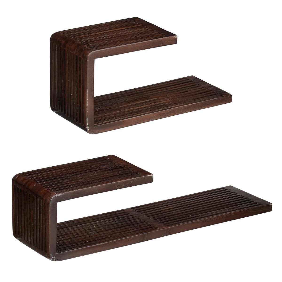 Étagère murale Josha en bois recyclé marron foncé, design moderne et élégant