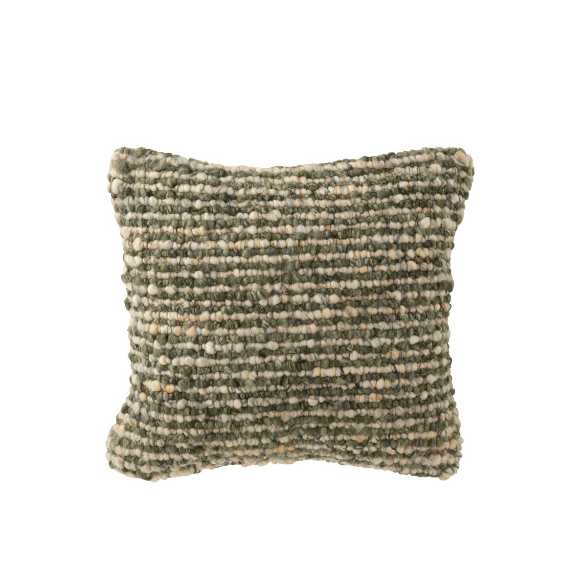 Détail du coussin J-Line, texture en coton et couleurs apaisantes.