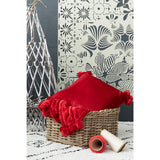 Plaid Tender pompons Rubis 130 x 170