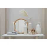 Vase Agra J-Line blanc, décoré avec des fleurs