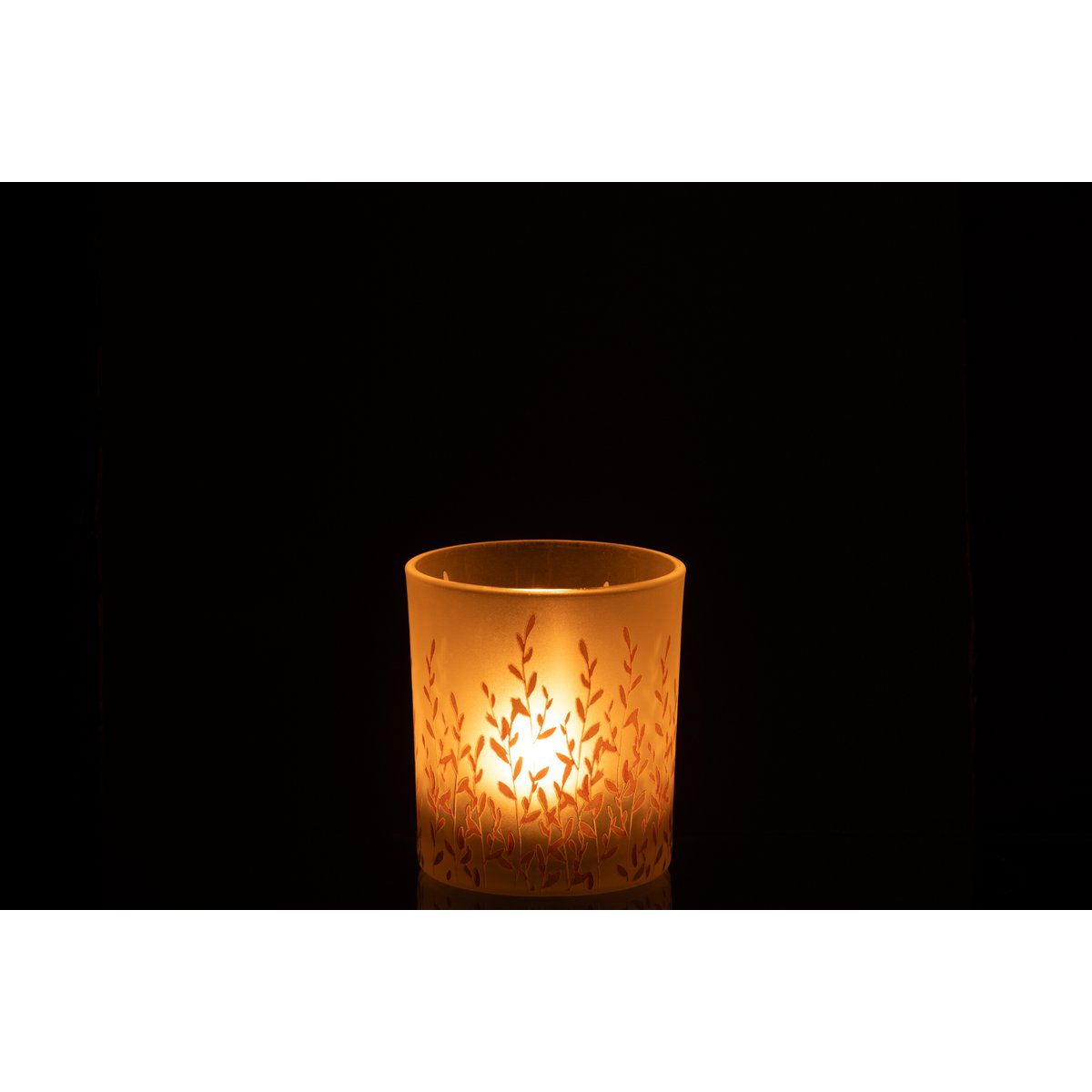Détail du bougeoir J-Line Sally, verre transparent et orange