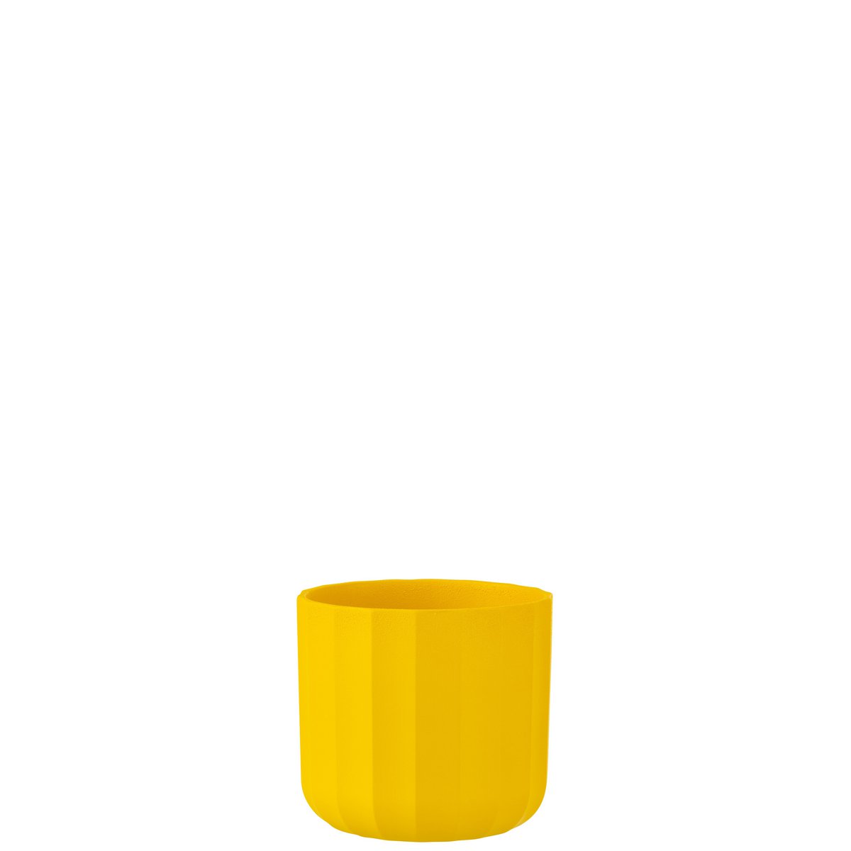 Pot de fleurs J-Line en céramique jaune, design moderne et élégant