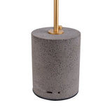 Lampe de table de batterie "seta" noir de 30 cm de haut en métal et en béton, avec une LED fermement construite
