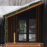 DÉCOLUM DE BOIS LED "Bienvenue" en bois naturel avec des LED fixes, décoration de Noël pour l'extérieur