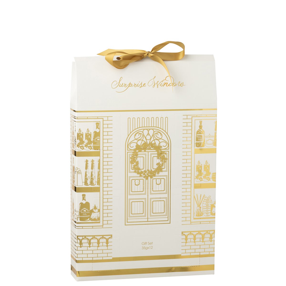 Bougie parfumée J-Line Surprise Window en or, vue avant