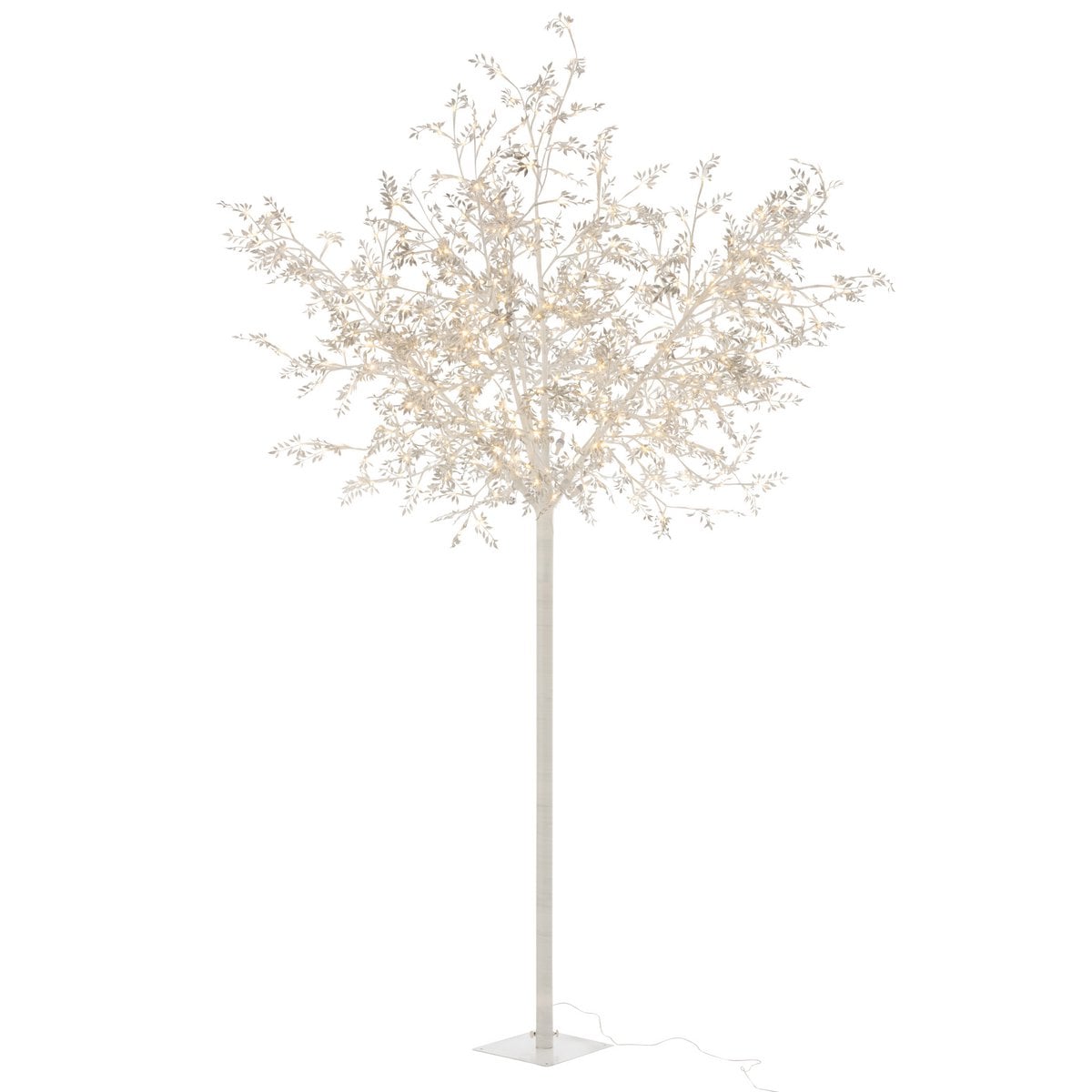Feuilles d'arbre décoratives LED argentées J-Line, vue de face