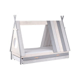 Lit enfant moderne avec tiroir en MDF blanc et gris