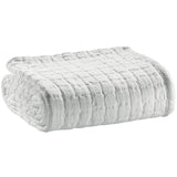 Plaid stonewashed Swami Blanc 130 x 200