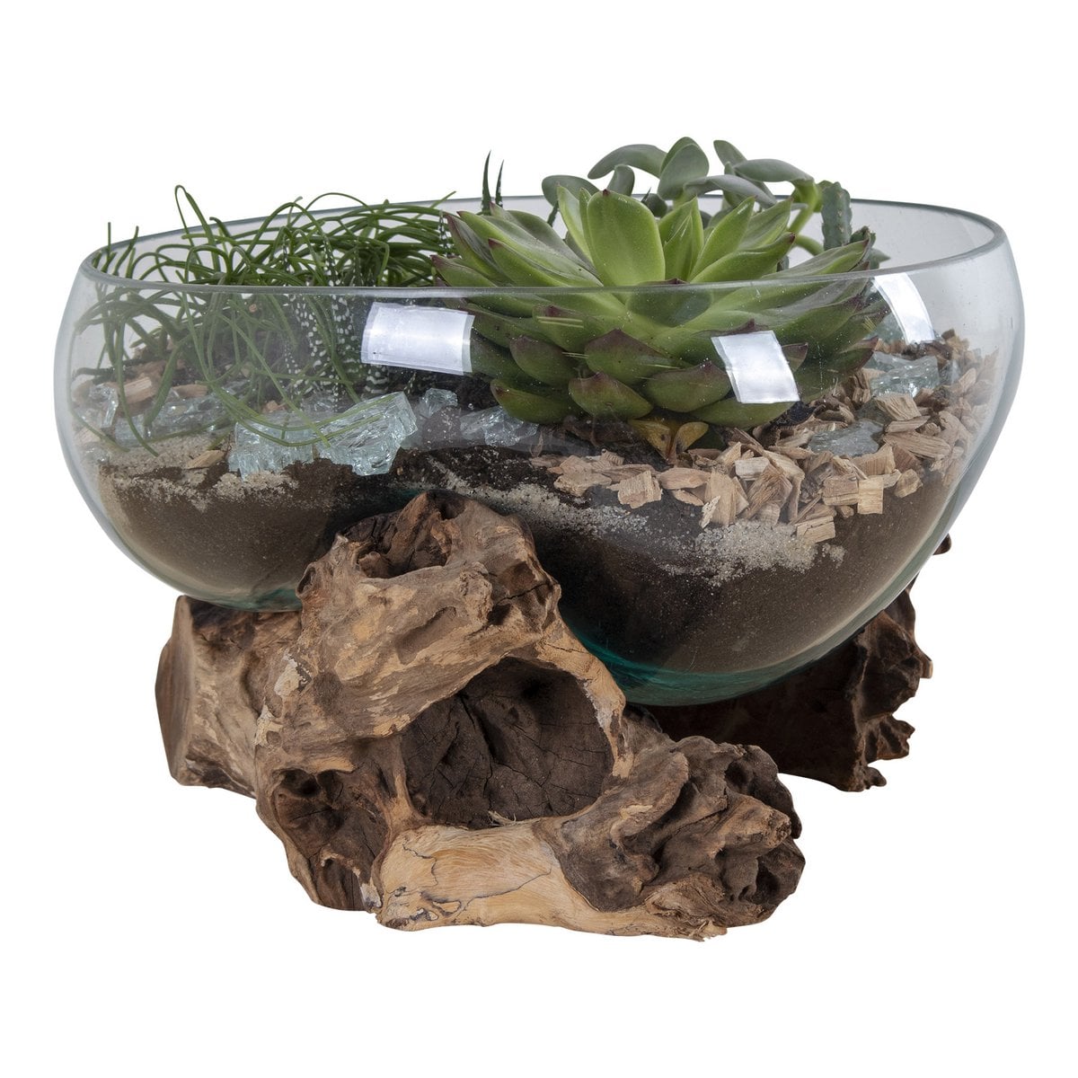 Détail du verre soufflé du vase Goutte d'eau de Saint-Marin