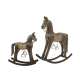 Détail du cheval à bascule J-Line, matériaux bois et métal