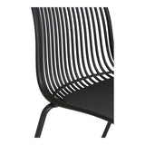 Chaise de jardin Branson - noir, empilable, 55x46.5x82 cm - Ensemble de 4