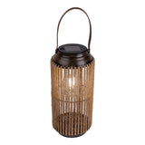 LED SOLAIRE LED "KORBINIAN" pour le jardin et la terrasse, lampe décorative en métal avec tension de jute dans la nature, LED lampe solaire fermement installée pour l'extérieur 29 x 13 cm