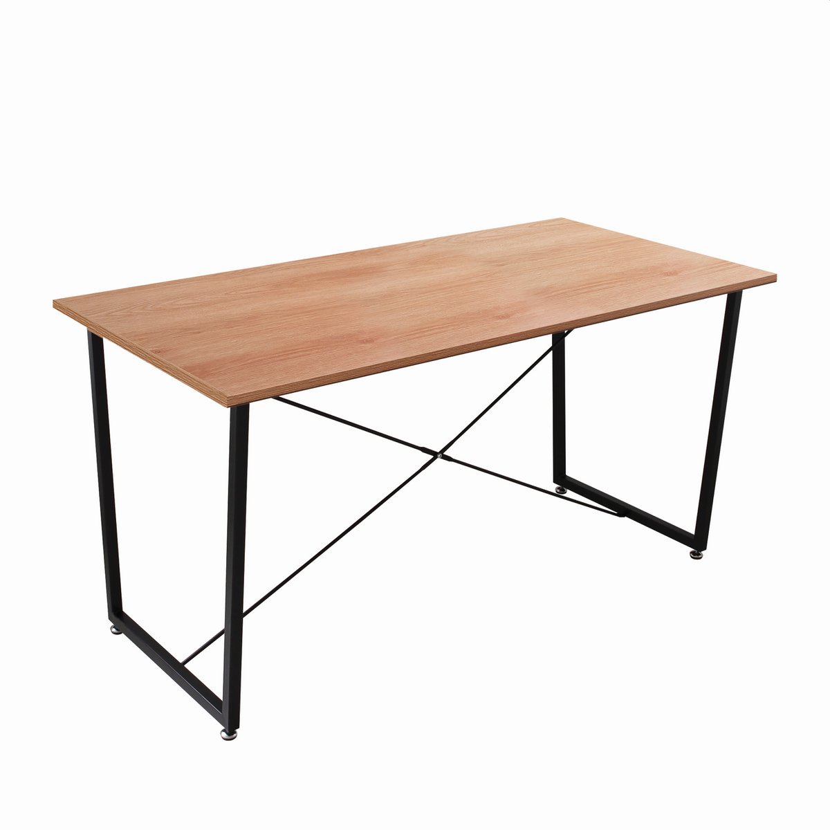 Détail du plateau en bois MDF aspect acacia de la table à manger
