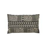 Coussin en coton noir et blanc cassé 50x30