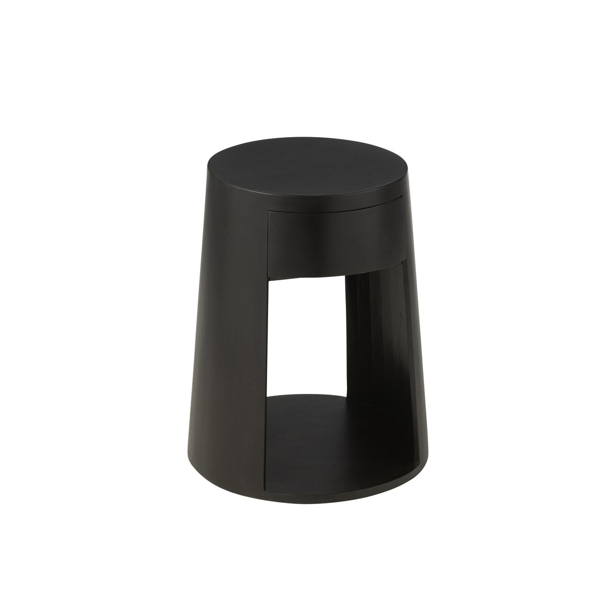 Table d'appoint Drawn J-Line en manguier noir, vue de face