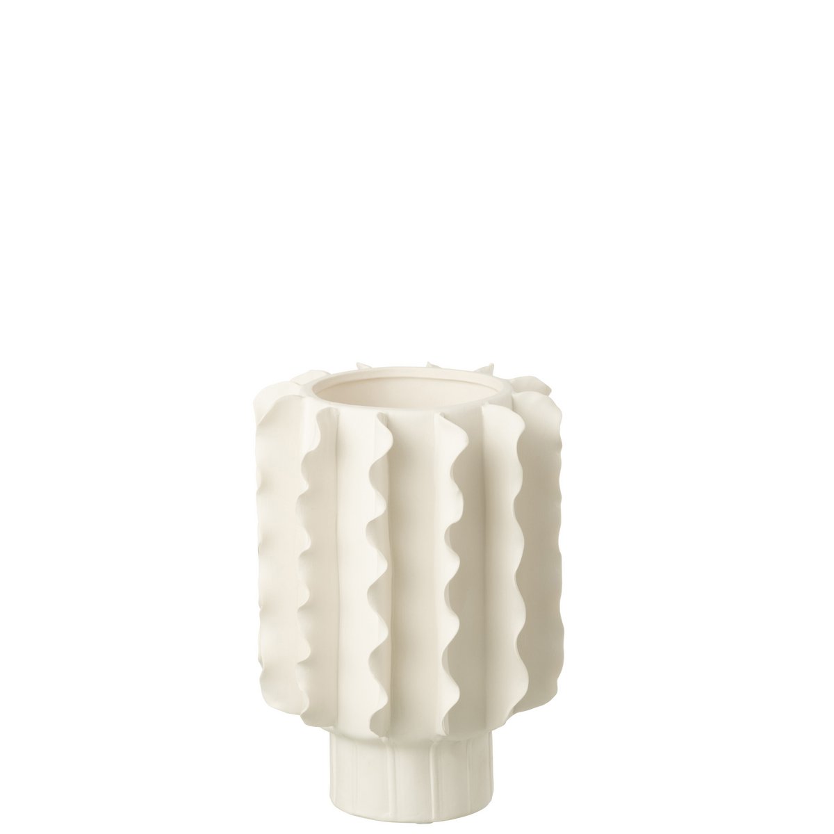 Vase J-Line Helix en céramique blanche, ambiance décorative