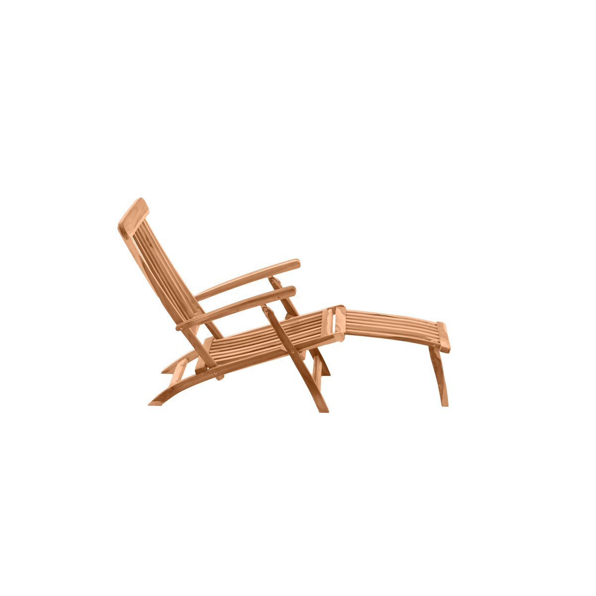 Chaise longue en teck dans un jardin moderne