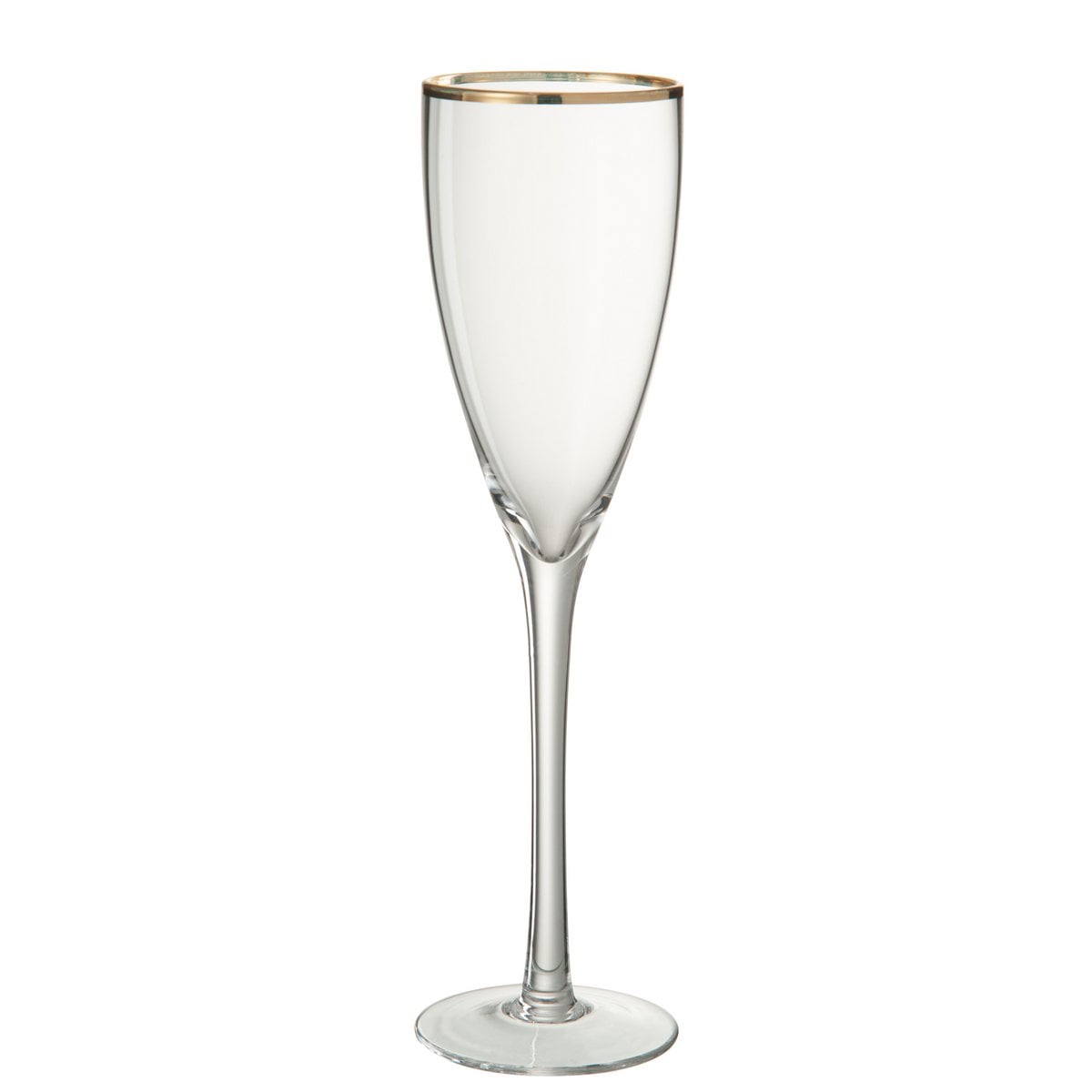 Détail de la bordure dorée du verre à champagne J-Line Golden Edge