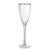 Détail de la bordure dorée du verre à champagne J-Line Golden Edge